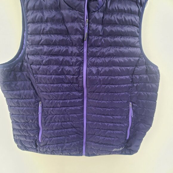 Eddie Bauer Puffer Vest Women’s Quilted 700 Down Fill Purple Insolated Size 2XL - Picture 2 of 6